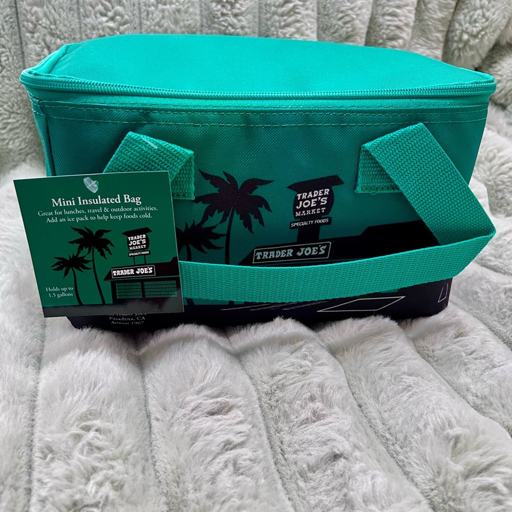 Trader Joe’s mini Insulated Tote Bag - Green and Black Christmas edition